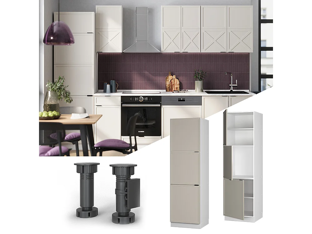 Ovenombouwkast grijsbeige 60x58x206.8 fame-line