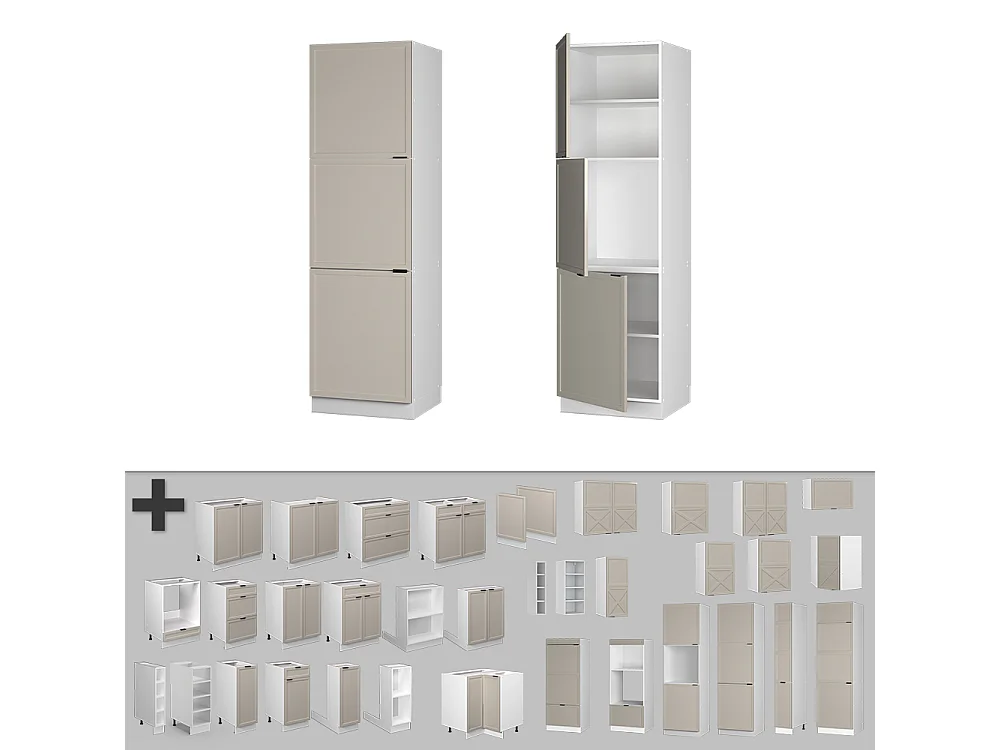 Ovenombouwkast grijsbeige 60x58x206.8 fame-line