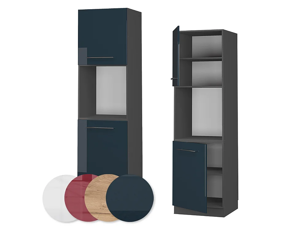 Mobile per forno da incasso blu scuro lucido 60x58x206.8 fame-line