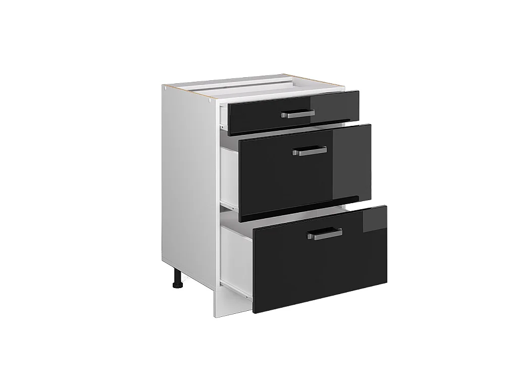 Mueble bajo de cocina negro brillo intenso 60x60x81.6 r-line