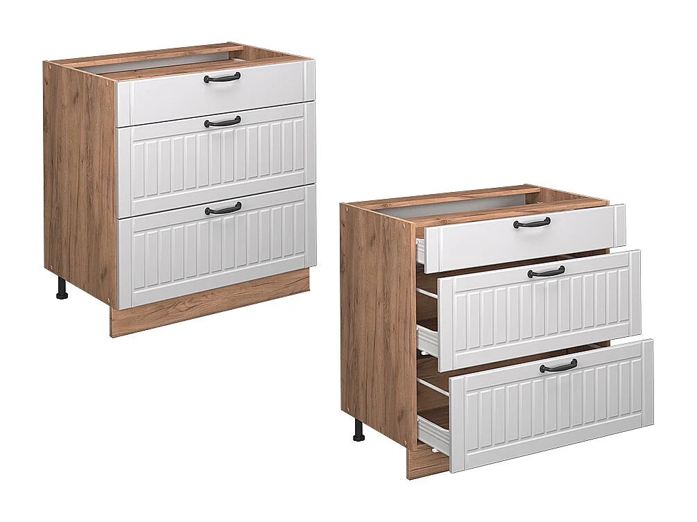 Mueble bajo de cocina blanco casa de campo 80x51.6x82 fame-line