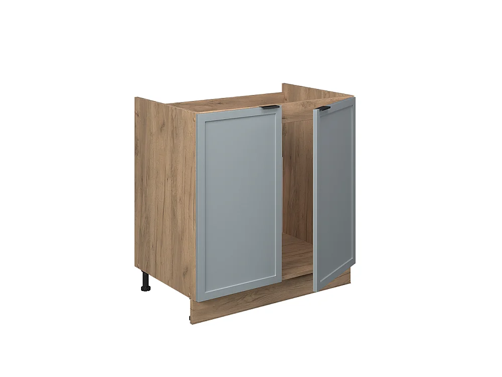 Meuble bas sous-évier bleu clair-gris 80x60x82 fame-line