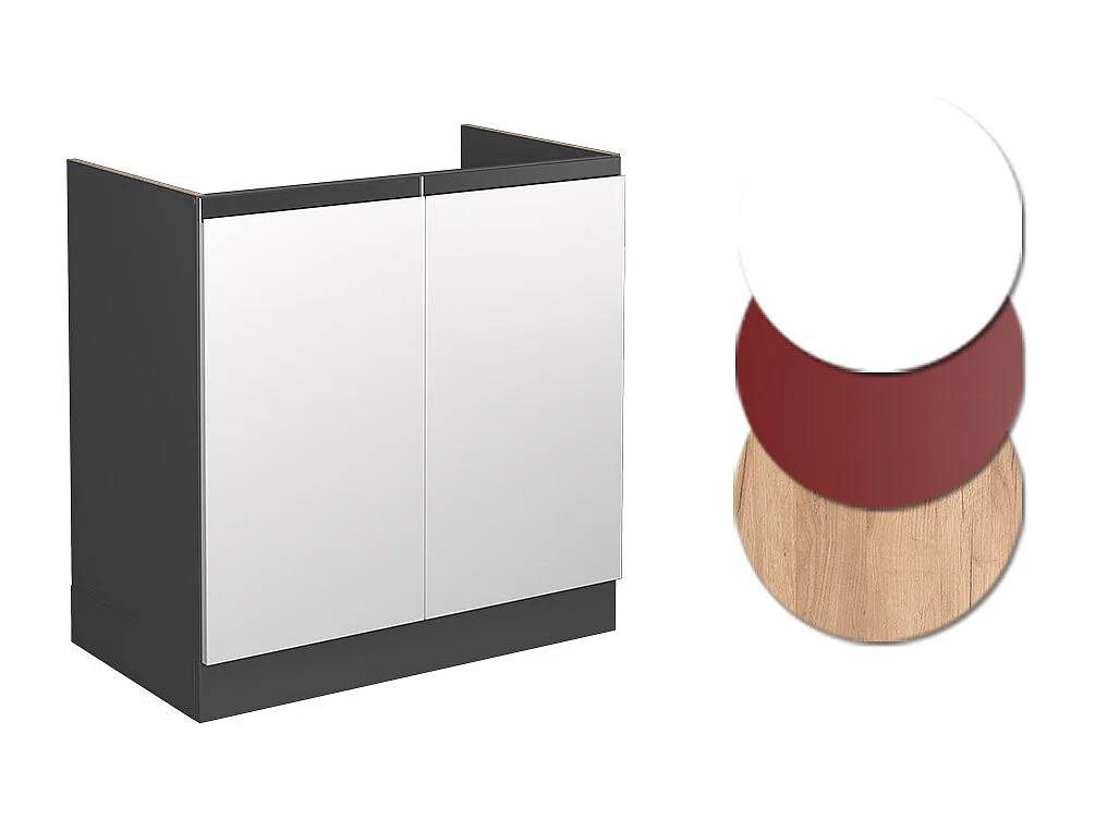 Meuble bas sous-évier blanc 80x60x81.6 r-line