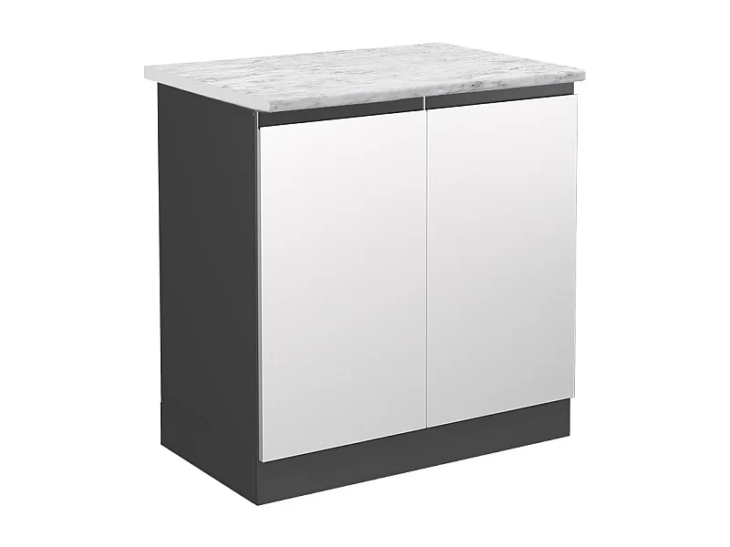 Meuble bas sous-évier blanc 80x60x81.6 r-line