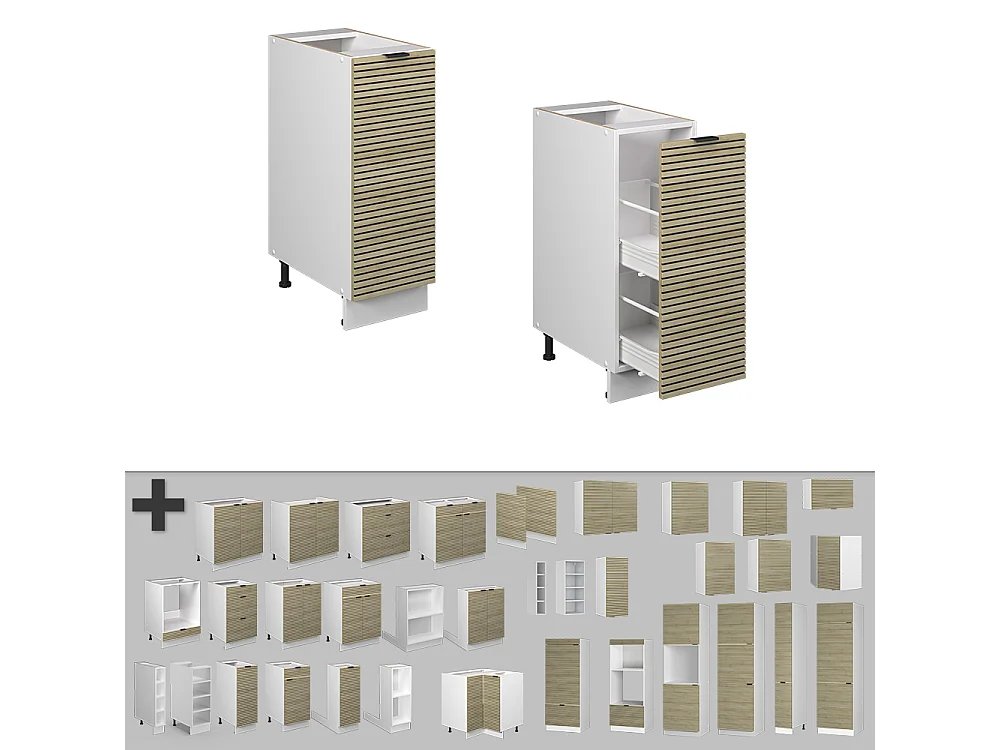 Apothekerschrank eiche paneel 30x60x82 fame-line