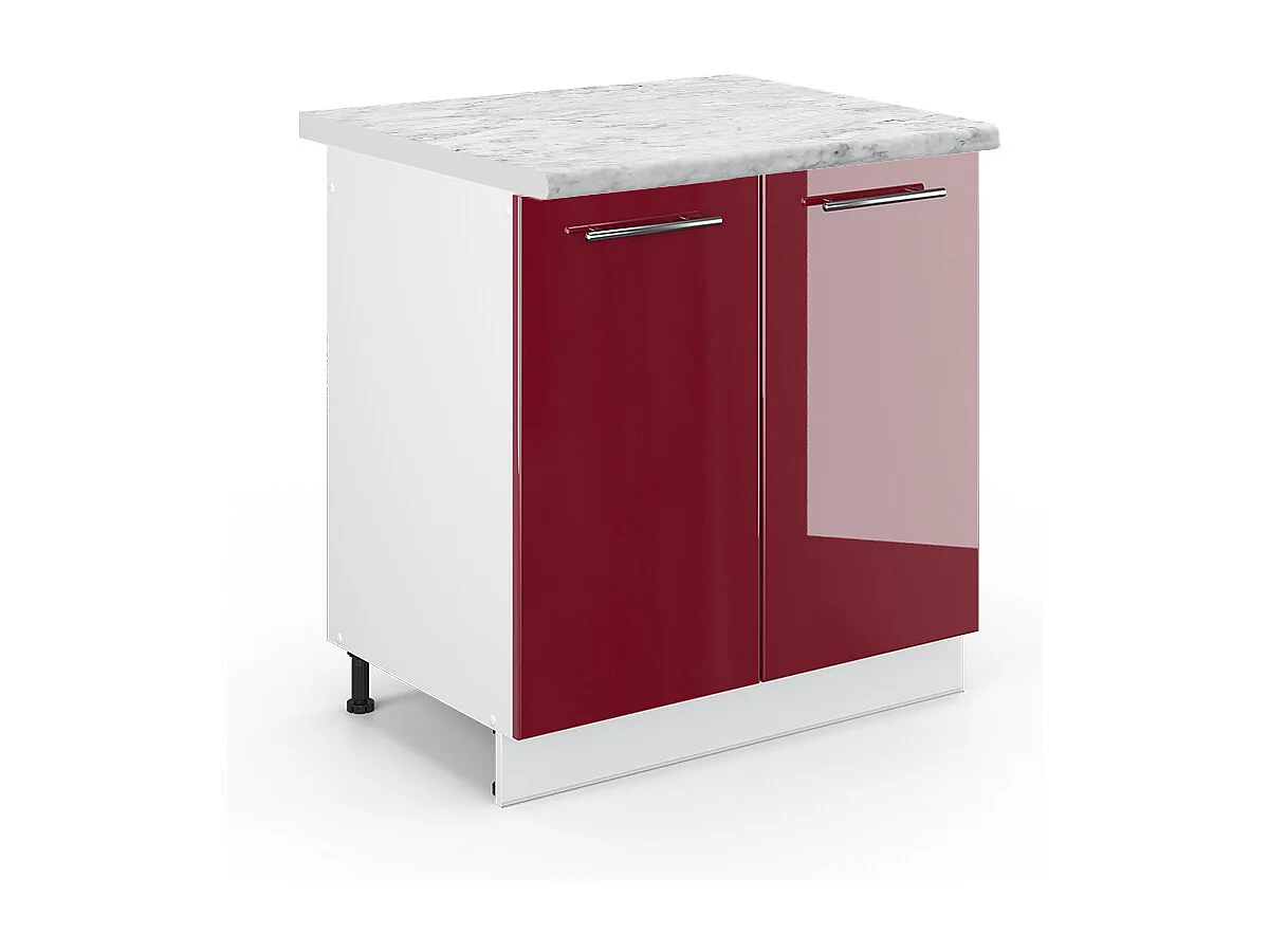 Spülenunterschrank bordeaux hochglanz 80x60x82 fame-line