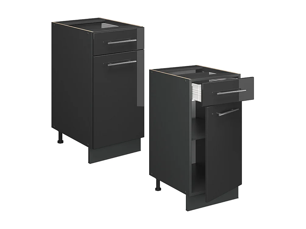 Meuble cuisine anthracite haute brillance 40x60x82 fame-line