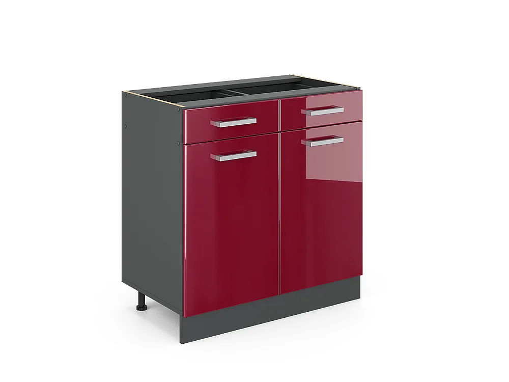 Meuble cuisine rouge brillant 80x46x81.6 r-line