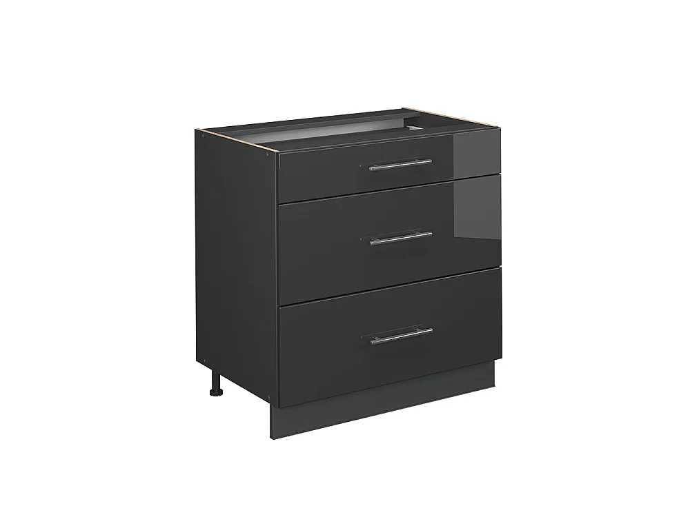 Meuble cuisine anthracite haute brillance 80x60x82 fame-line