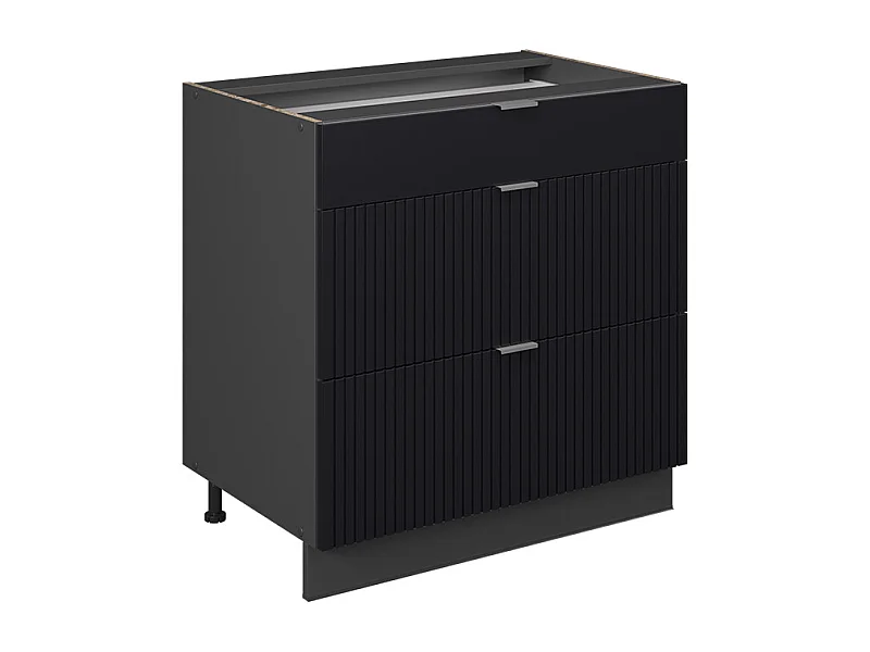 Mueble bajo de cocina rayas negras 80x51.6x82 fame-line