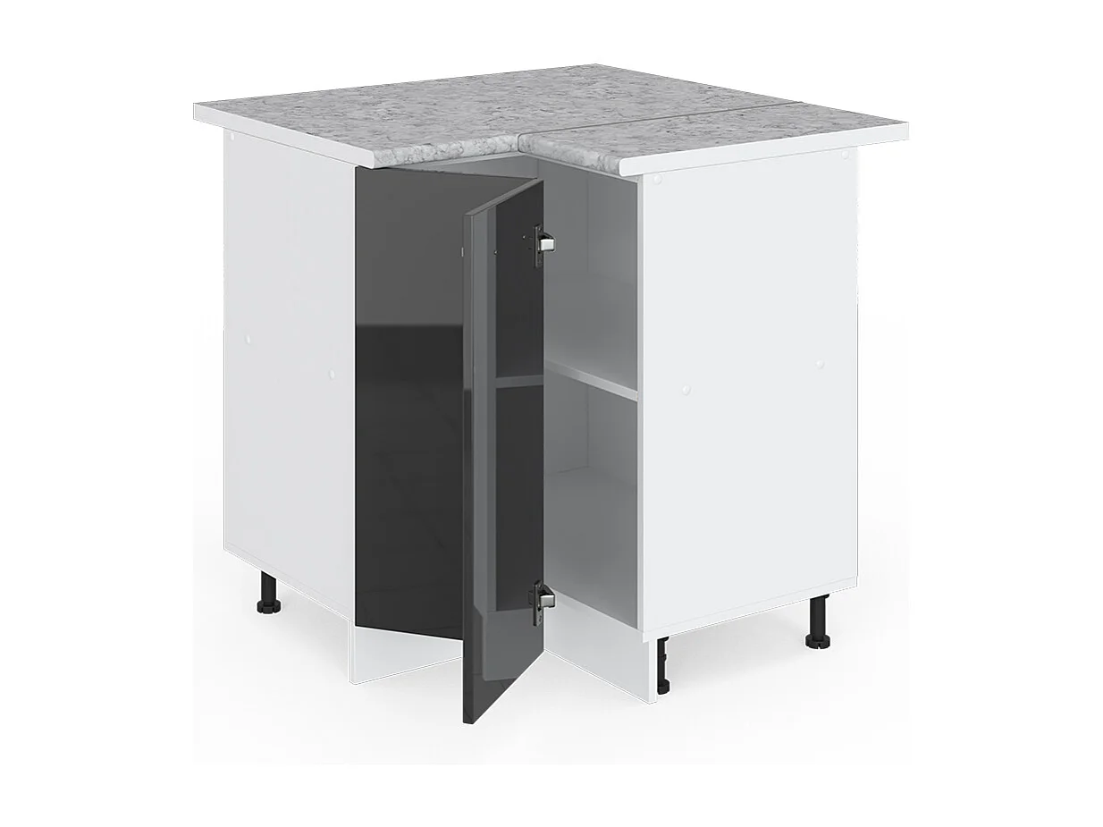 Armario de esquina antracita alto brillo 75.6x60x81.6 r-line