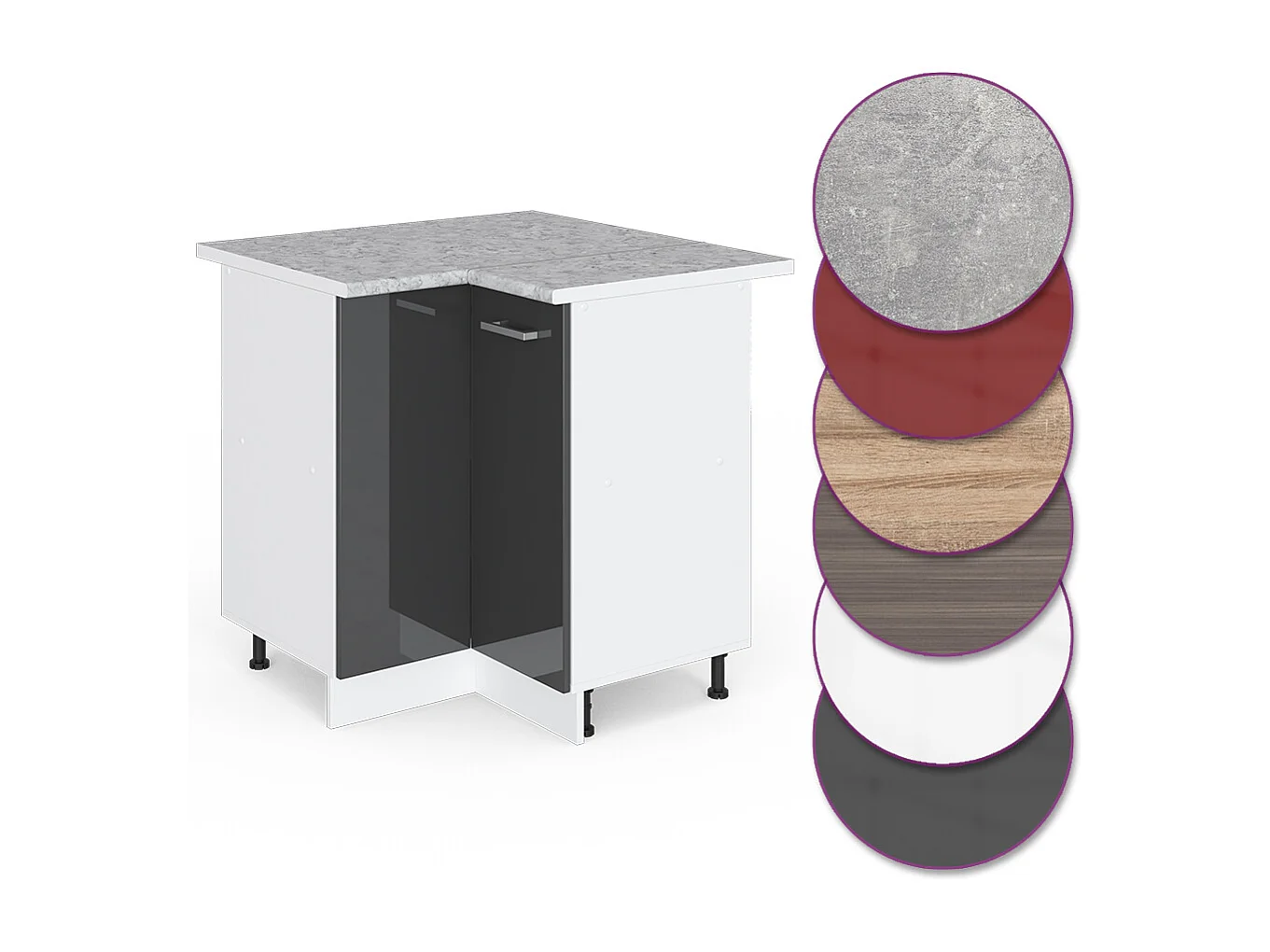 Meuble dangle anthracite haute brillance 75.6x60x81.6 r-line