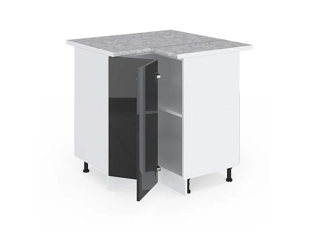Hörnunderskåp antracit högblank 75.6x60x81.6 r-line