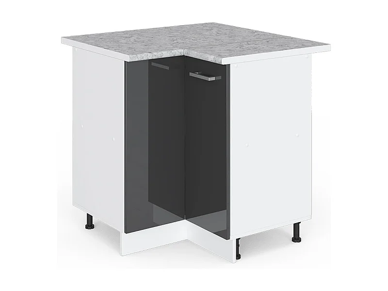 Mobile ad angolo cucina antracite lucido 75.6x60x81.6 r-line