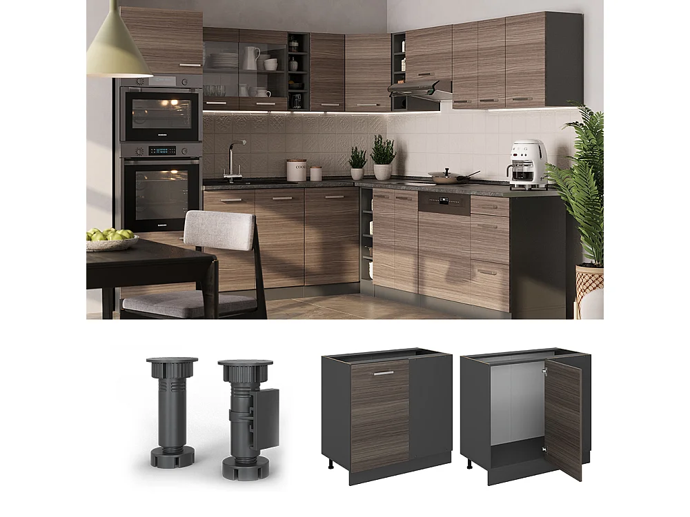 Armario de esquina gris noble 86x60x81.6 r-line