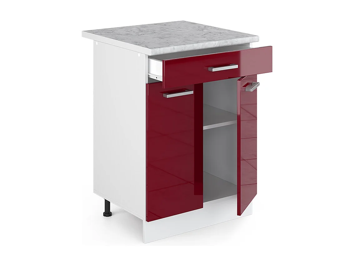 Meuble cuisine rouge brillant 60x60x81.6 r-line