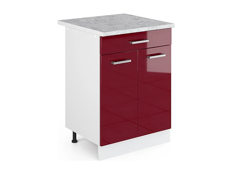 Meuble cuisine rouge brillant 60x60x81.6 r-line