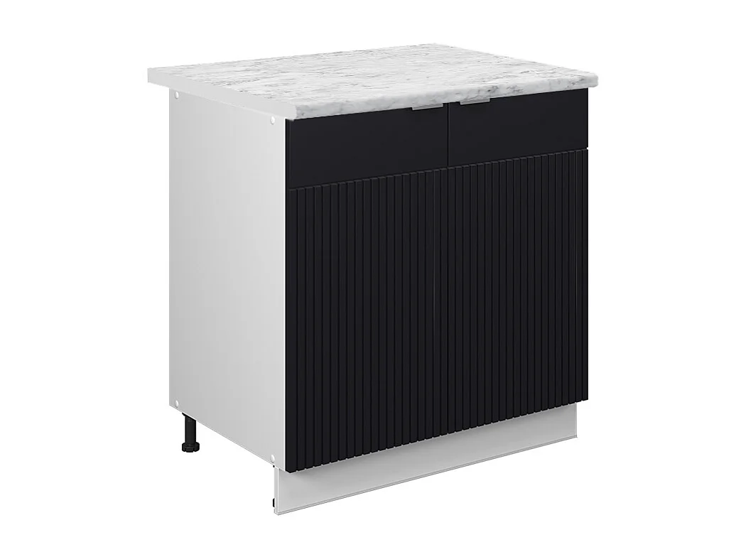 Meuble bas sous-évier noir rayé 80x60x82 fame-line