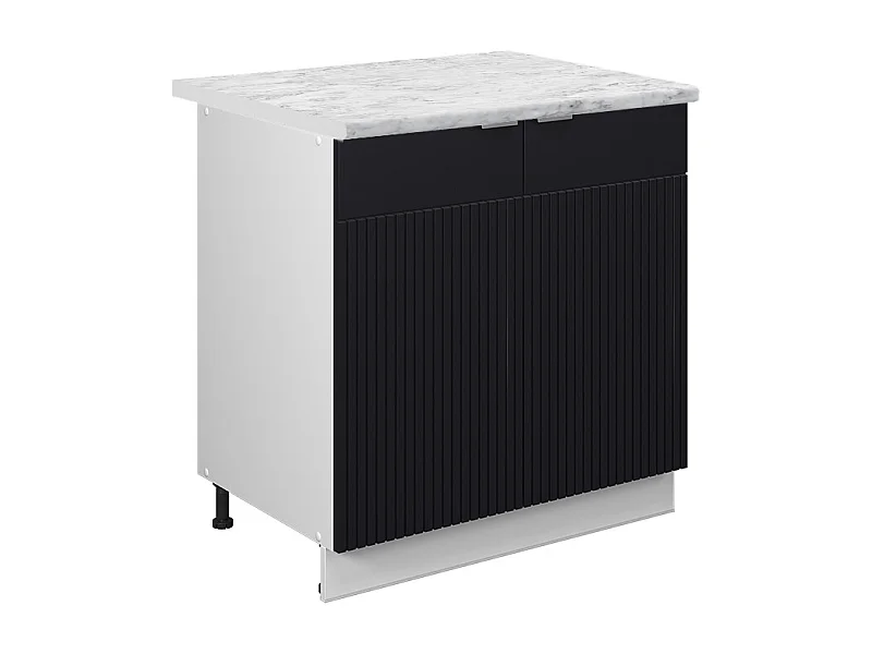 Armário baixo para pia listrado preto 80x60x82 fame-line