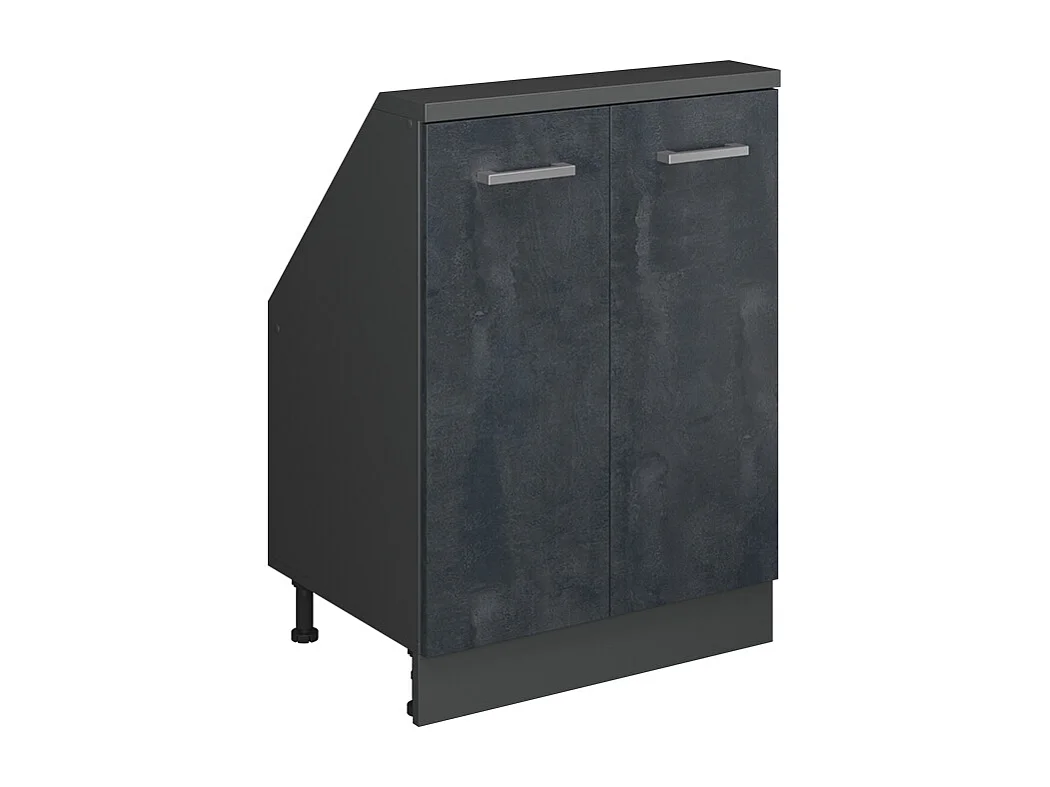 Köksskåp för sluttande tak svart betong 60x46x81.6 r-line
