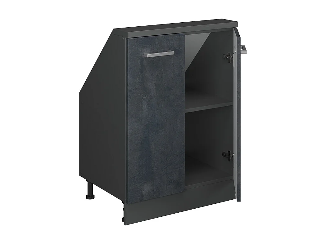 Köksskåp för sluttande tak svart betong 60x46x81.6 r-line