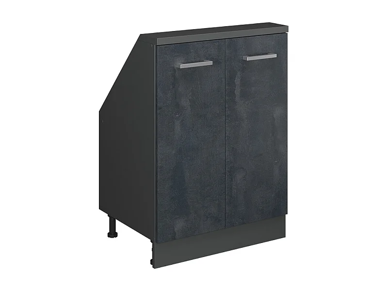 Armario de cocina para techo inclinado hormigón negro 60x46x81.6 r-line