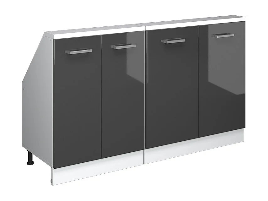 Meuble sous pente anthracite haute brillance 140x46x81.6 r-line