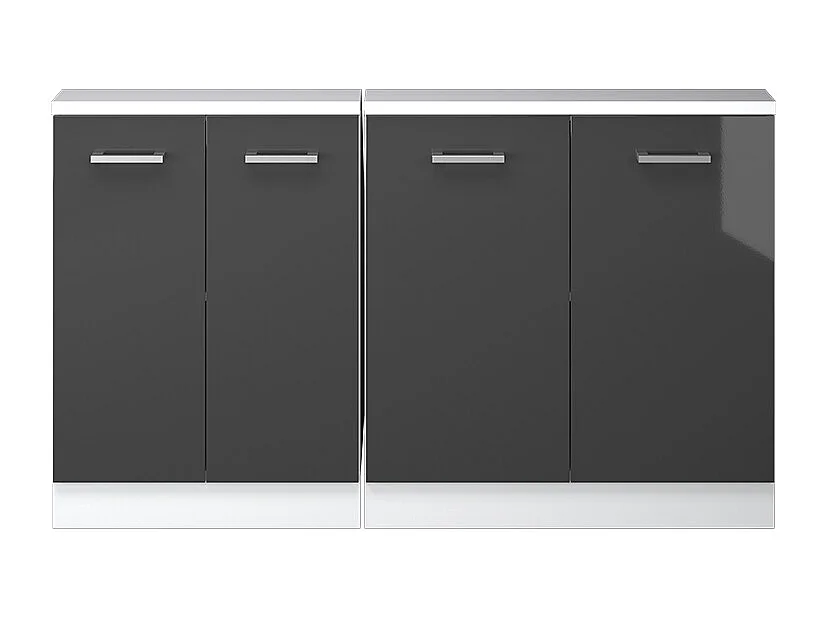 Meuble sous pente anthracite haute brillance 140x46x81.6 r-line