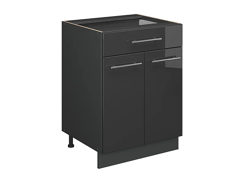 Mueble bajo de cocina antracita alto brillo 60x51.6x82 fame-line