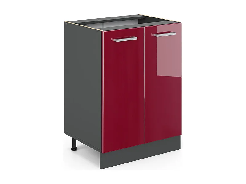 Mobiletto base cucina rosso lucido 60x46x81.6 r-line