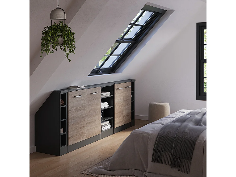 Meuble sous pente sonoma 210x46x81.6 r-line