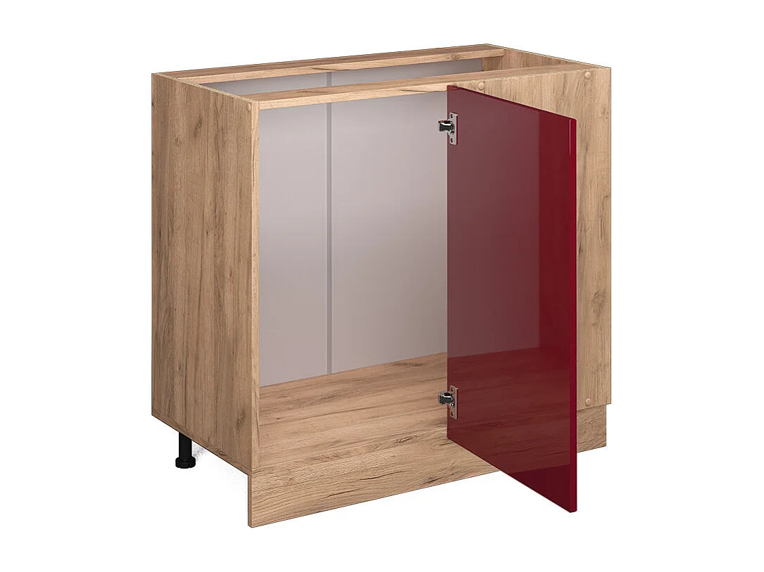 Armario de esquina rojo de alto brillo 86x60x81.6 r-line