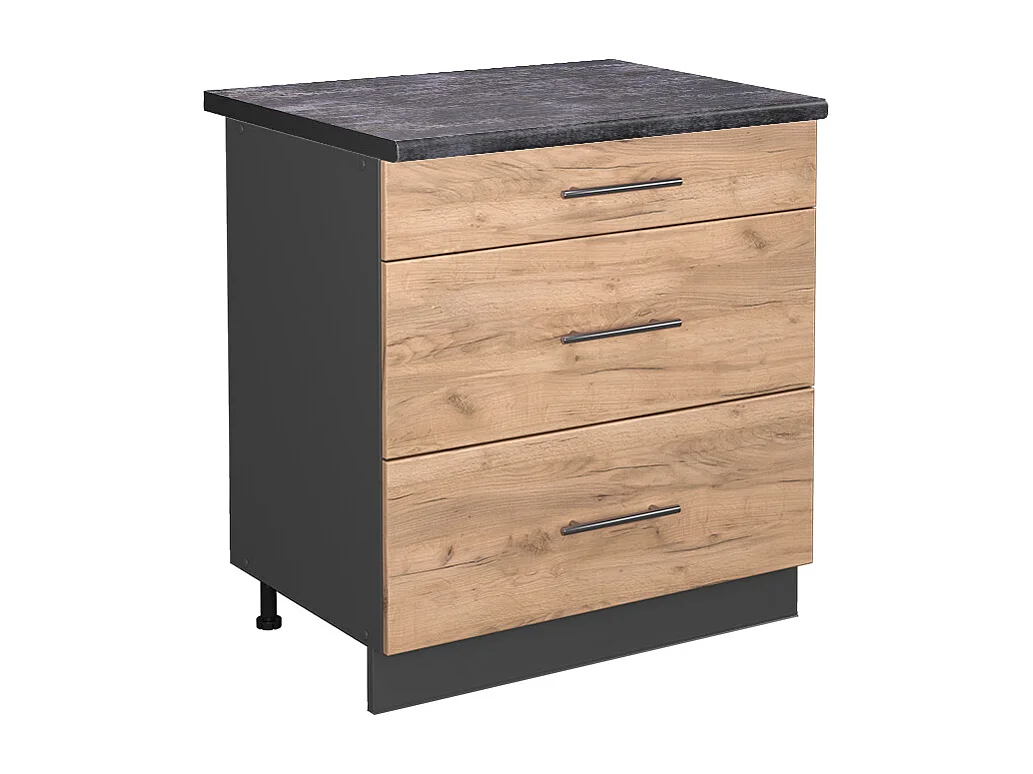 Mueble bajo de cocina roble dorado 80x60x82 fame-line