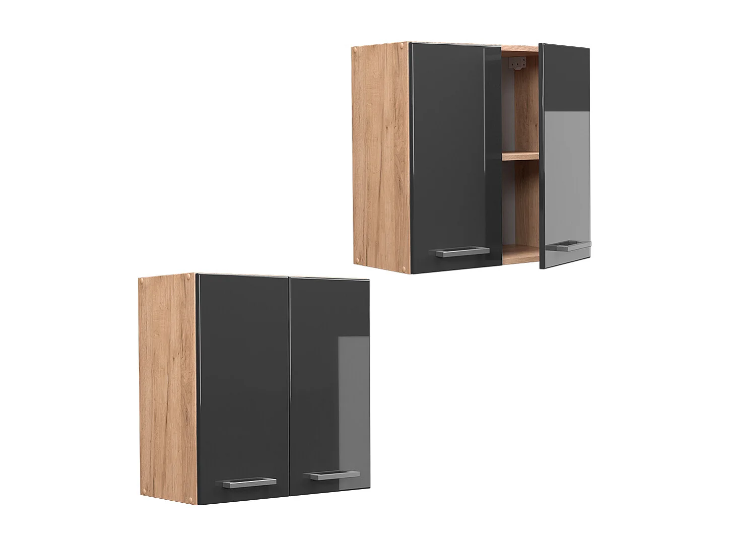 Elément haut de cuisine anthracite haute brillance 60x31x60 r-line