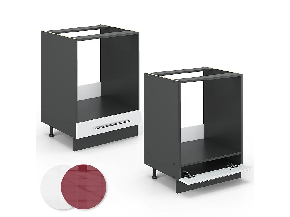 Armario para horno empotrado blanco alto brillo 60x51.6x82 fame-line