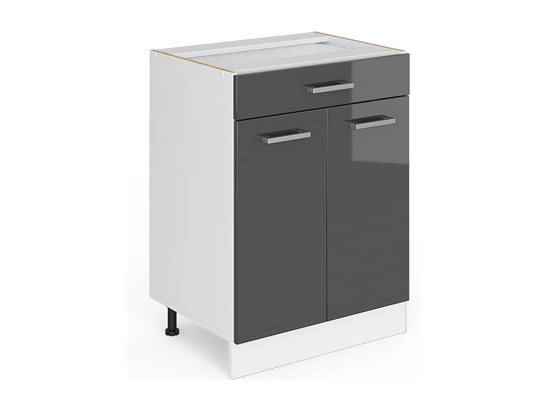 Mobiletto base per cucina antracite lucido 60x46x81.6 r-line
