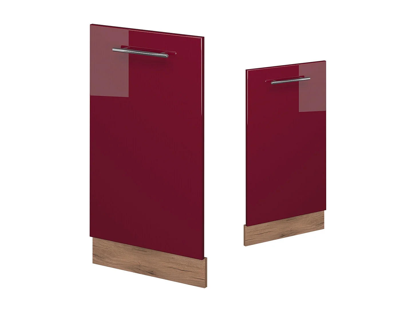 Façade de lave-vaisselle rouge bordeaux haute brillance 45x1.6x81.8 fame-line