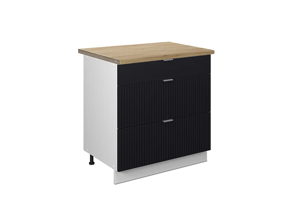 Keukenonderkast zwart gestreept 80x60x82 fame-line