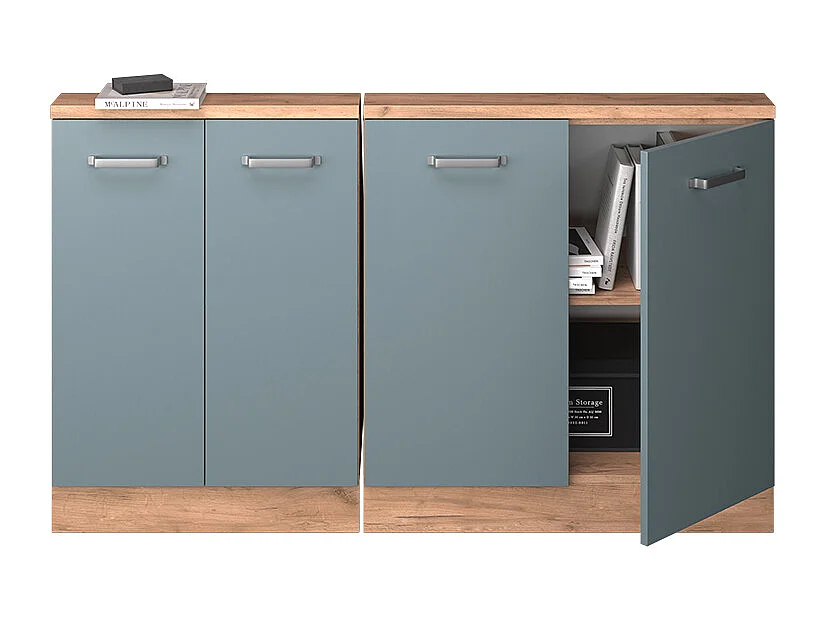 Meuble sous pente bleu-gris 140x46x81.6 r-line