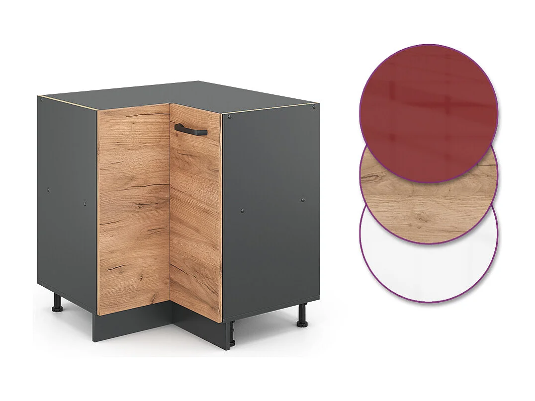 Mobile ad angolo cucina quercia dorata 75.6x60x81.6 r-line