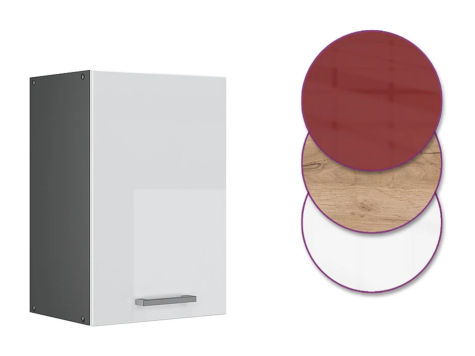 Elément haut de cuisine blanc haute brillance 40x31x60 r-line