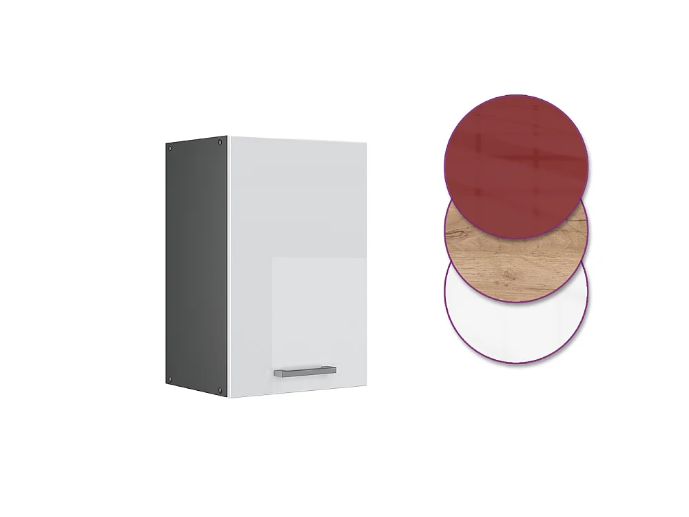 Wall cabinet white high gloss 40x31x60 r-line