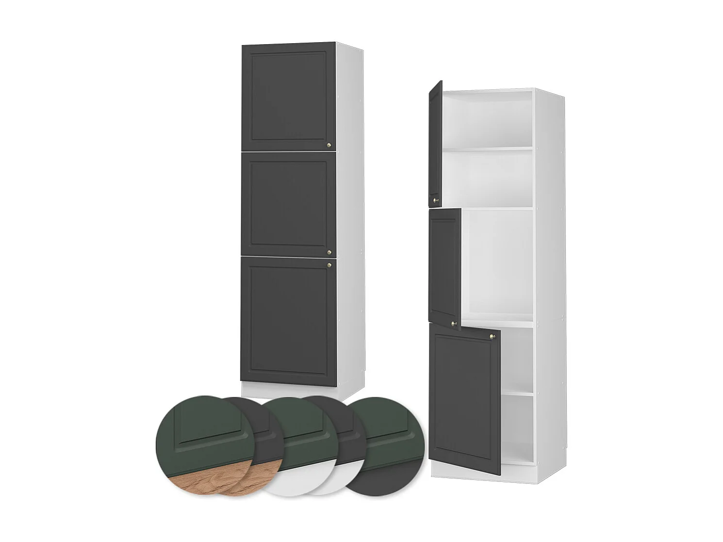 Armario para horno empotrado antracita-oro landhaus 60x58x206.8 fame-line