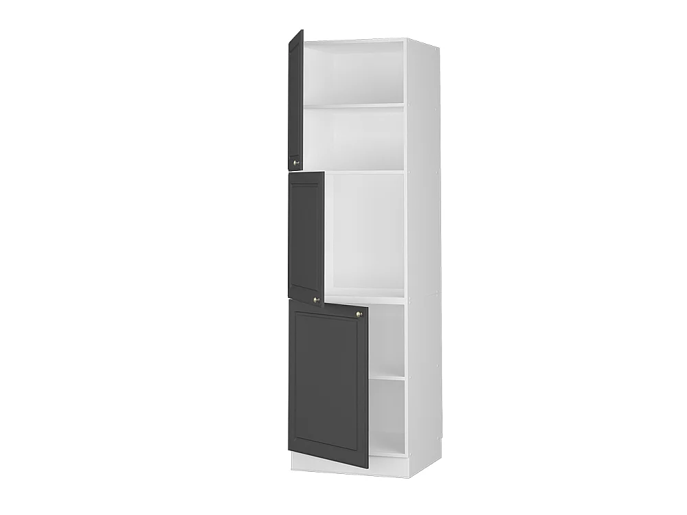 Oven housing cabinet anthrazit-gold landhaus 60x58x206.8 fame-line