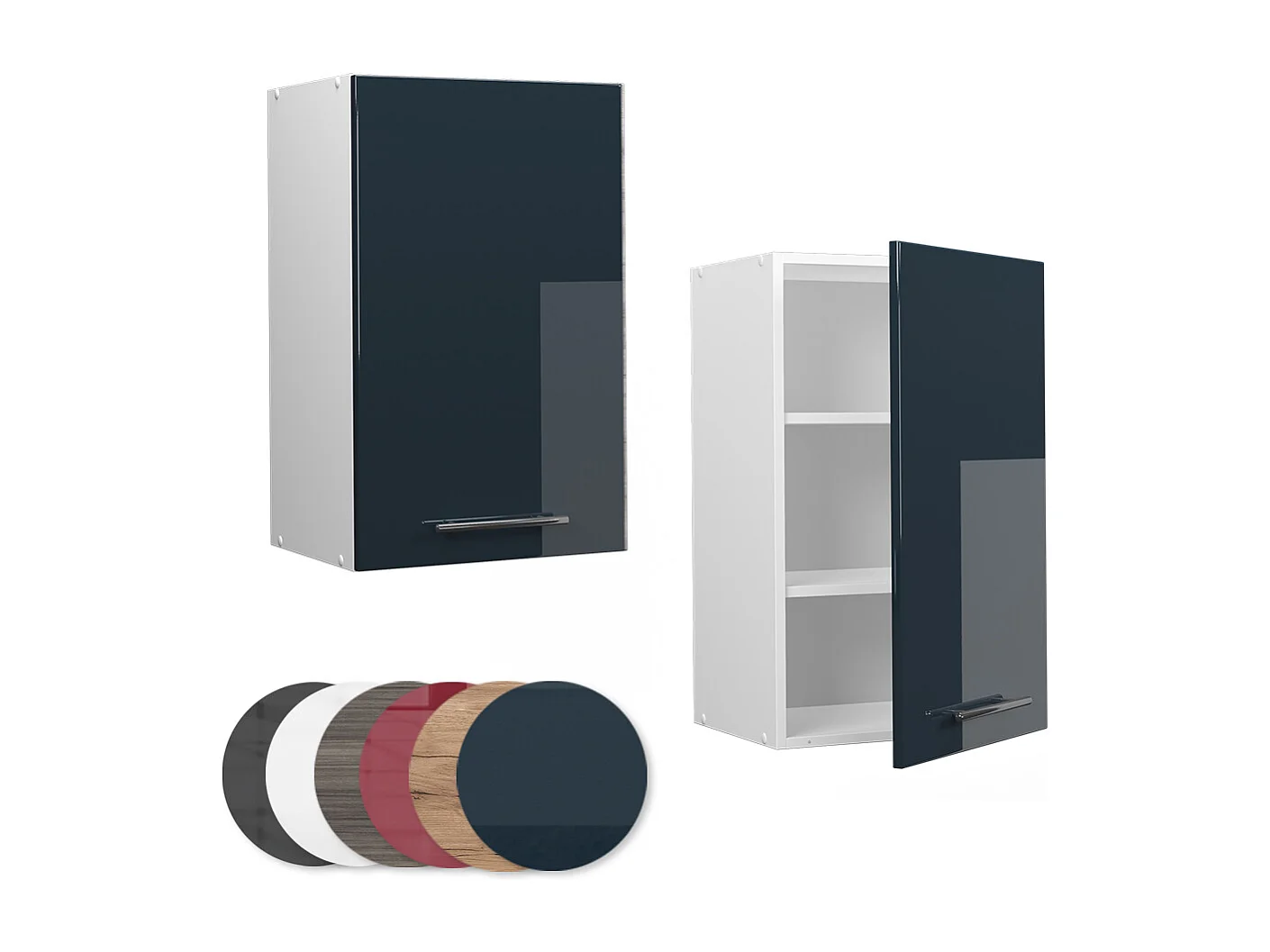 Armario colgante azul oscuro alto brillo 45x34.1x72 fame-line