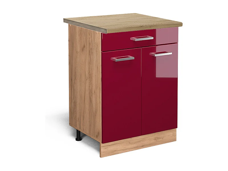 Keukenonderkast rode hoogglans 60x60x81.6 r-line