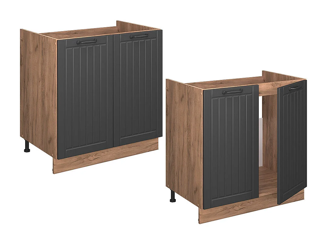 Meuble bas sous-évier gris foncé 80x51.6x82 fame-line