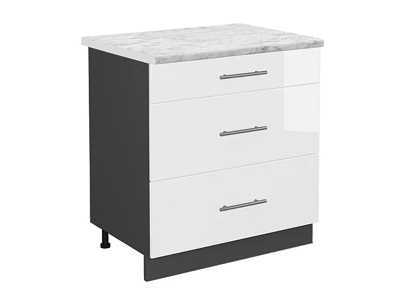 Mueble bajo de cocina blanco alto brillo 80x60x82 fame-line