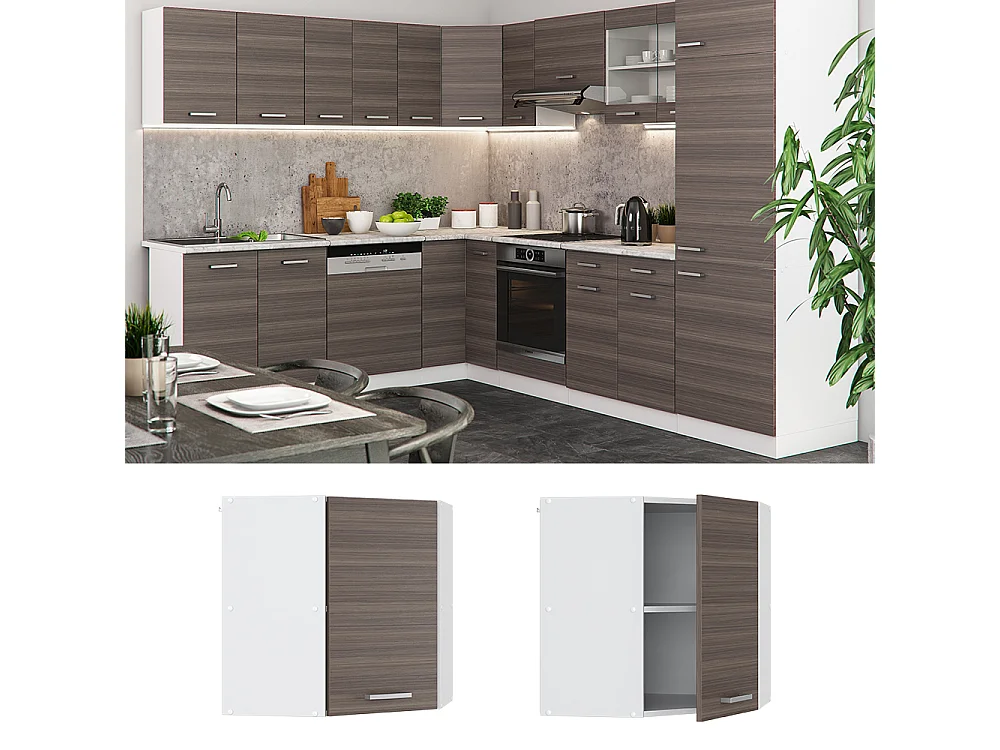 Armario colgante de esquina gris noble 57x34.1x60 r-line