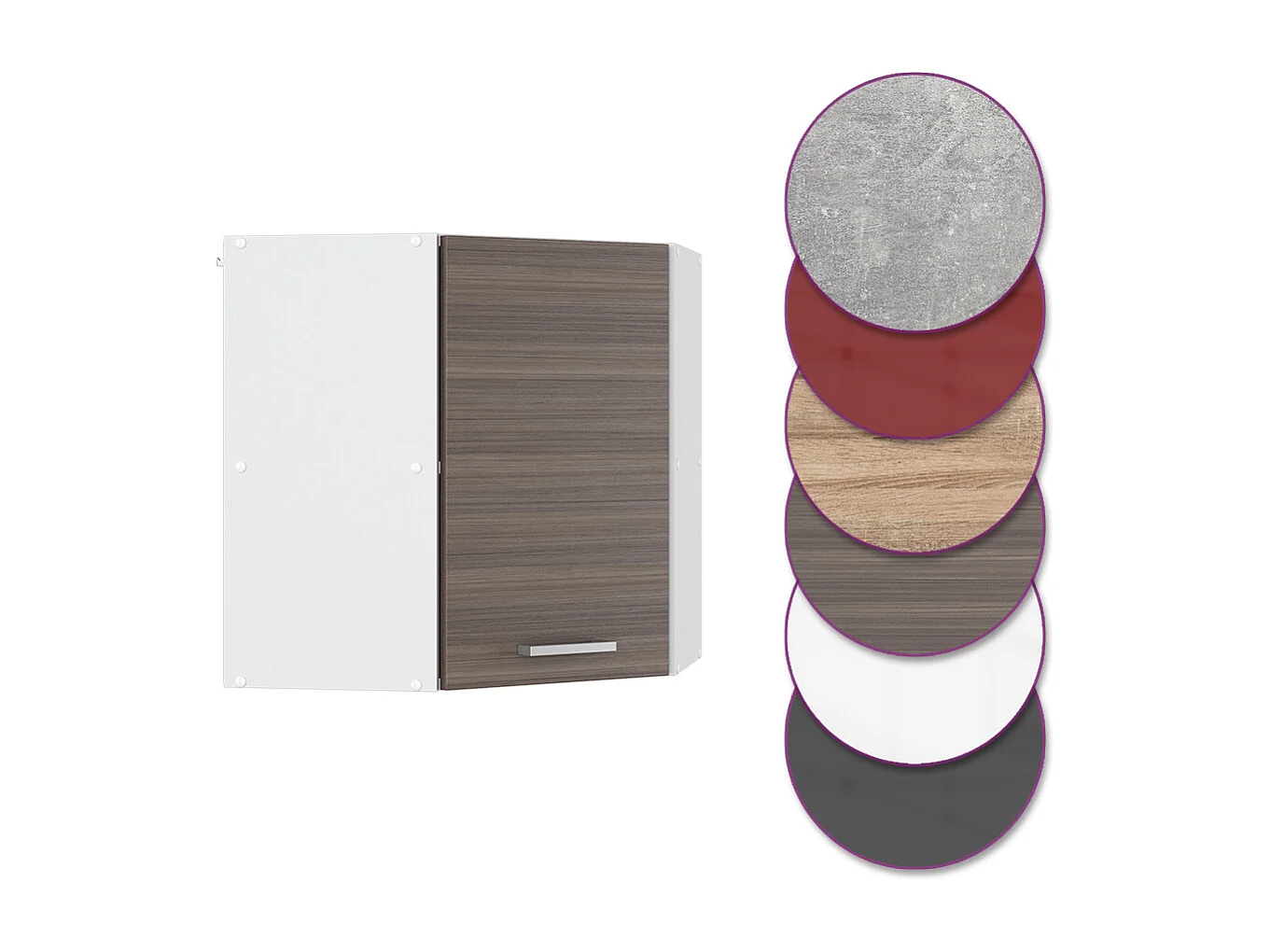 Armario colgante de esquina gris noble 57x34.1x60 r-line